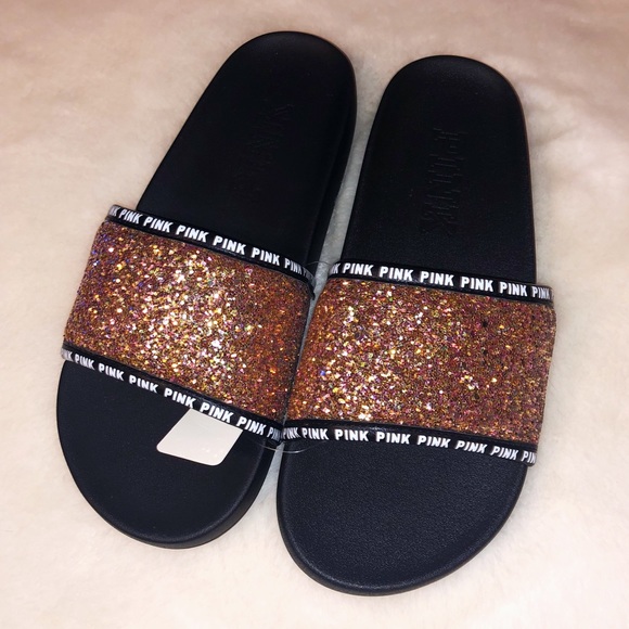 glitter single strap slide